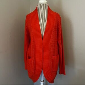 Women's Orange Cardigan Sweater